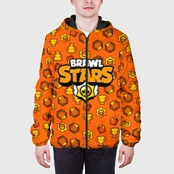 Куртка с капюшоном мужская Brawl Stars: Orange Team, цвет: 3D-черный — фото 2