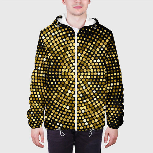 Мужская куртка Золотые блестящие блестки / 3D-Белый – фото 3