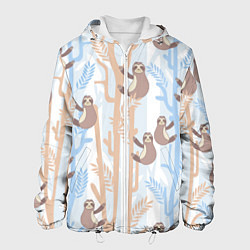 Куртка с капюшоном мужская Ленивец стайл, цвет: 3D-белый