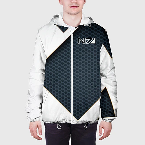 Мужская куртка Mass Effect N7 / 3D-Белый – фото 3