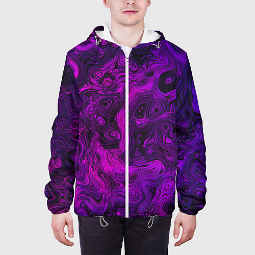 Мужская куртка Abstract purple / 3D-Белый – фото 3