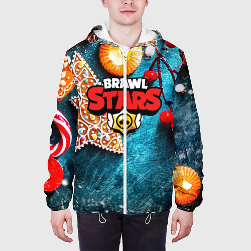 Мужская куртка Brawl Stars новогодний / 3D-Белый – фото 3