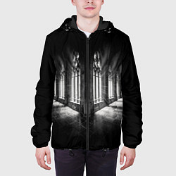 Куртка с капюшоном мужская Темные коридоры, цвет: 3D-черный — фото 2