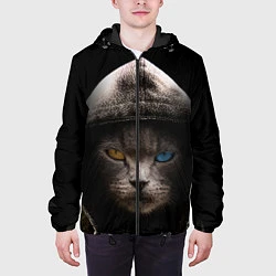 Куртка с капюшоном мужская Уличный кот, цвет: 3D-черный — фото 2