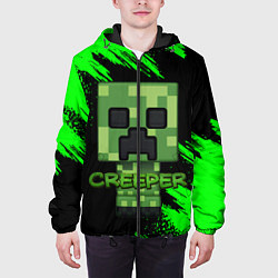 Куртка с капюшоном мужская MINECRAFT CREEPER, цвет: 3D-черный — фото 2