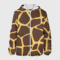 Куртка с капюшоном мужская Окрас жирафа, цвет: 3D-белый