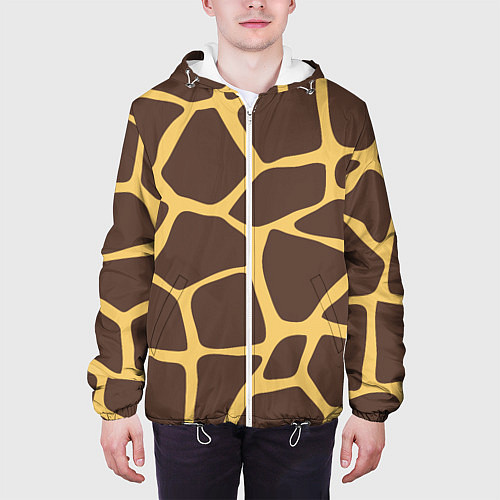 Мужская куртка Окрас жирафа / 3D-Белый – фото 3