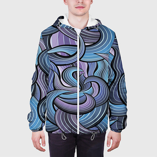 Мужская куртка Абстрактные краски / 3D-Белый – фото 3