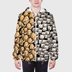 Куртка с капюшоном мужская Девушки орут на котиков, цвет: 3D-белый — фото 2