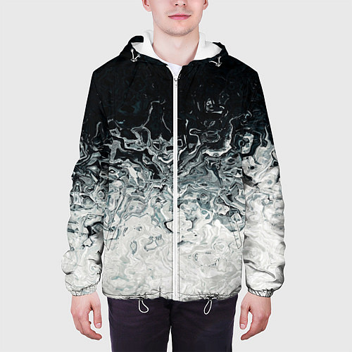 Мужская куртка Вода абстракция / 3D-Белый – фото 3