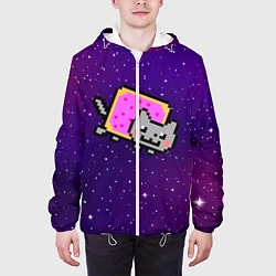 Куртка с капюшоном мужская Nyan Cat, цвет: 3D-белый — фото 2