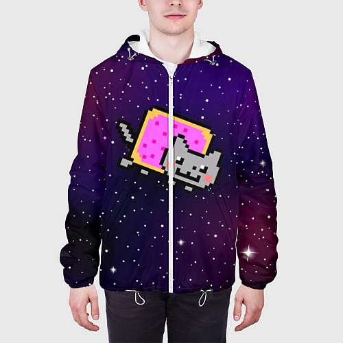 Мужская куртка Nyan Cat / 3D-Белый – фото 3