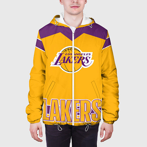 Мужская куртка Los Angeles Lakers / 3D-Белый – фото 3