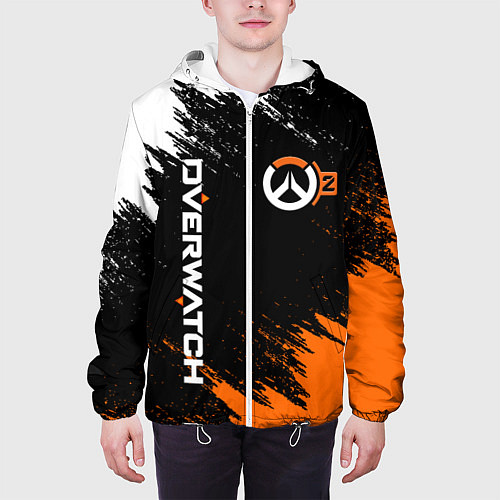 Мужская куртка Overwatch logo and emblem / 3D-Белый – фото 3