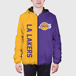 Куртка с капюшоном мужская LA LAKERS, цвет: 3D-черный — фото 2