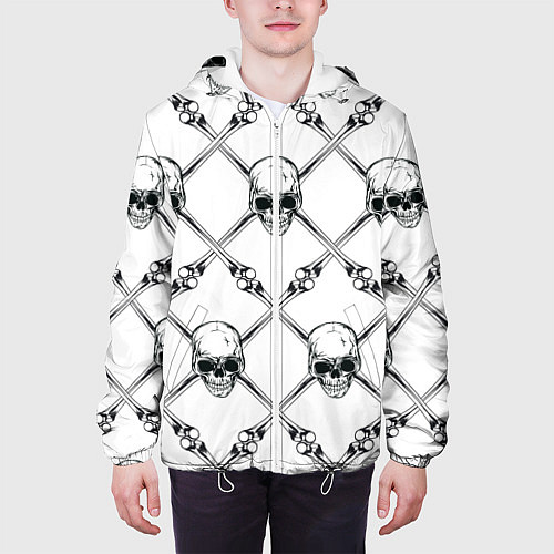 Мужская куртка Череп и кости / 3D-Белый – фото 3