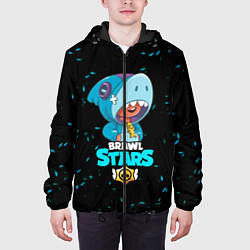 Куртка с капюшоном мужская Brawl stars leon shark, цвет: 3D-черный — фото 2