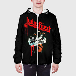 Куртка с капюшоном мужская Judas Priest, цвет: 3D-белый — фото 2