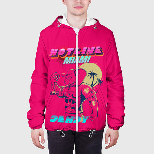 Мужская куртка Hotline Miami / 3D-Белый – фото 3