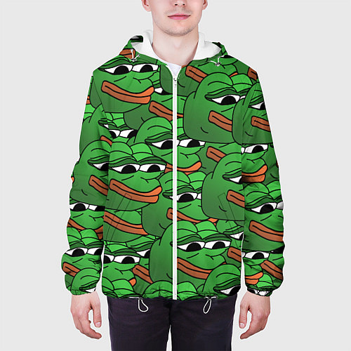 Мужская куртка Pepe The Frog / 3D-Белый – фото 3