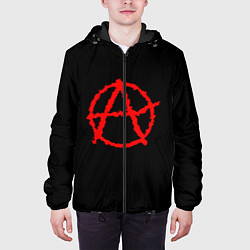 Куртка с капюшоном мужская Анархия, цвет: 3D-черный — фото 2
