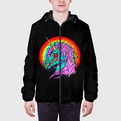 Куртка с капюшоном мужская Единорог, цвет: 3D-черный — фото 2