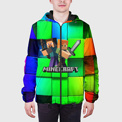 Куртка с капюшоном мужская MINECRAFT, цвет: 3D-черный — фото 2
