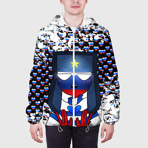 Мужская куртка CountryHumans / 3D-Белый – фото 3