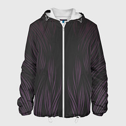 Куртка с капюшоном мужская Фиолетовое пламя, цвет: 3D-белый