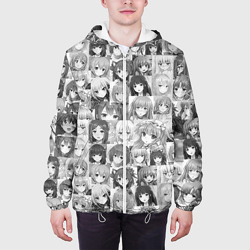 Мужская куртка Аниме девушки / 3D-Белый – фото 3