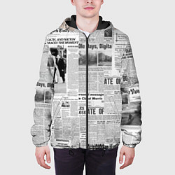 Куртка с капюшоном мужская Газета Newspaper, цвет: 3D-черный — фото 2