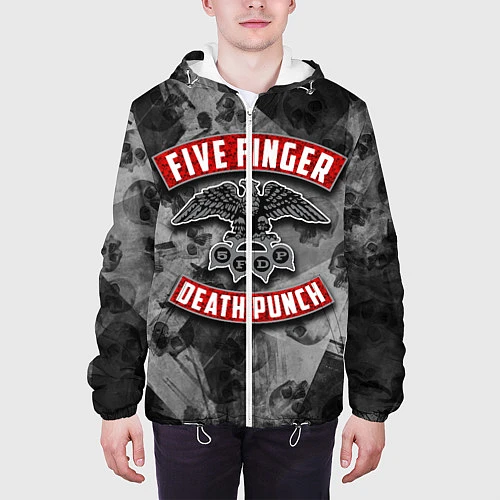 Мужская куртка Five Finger Death Punch / 3D-Белый – фото 3