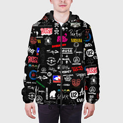 Куртка с капюшоном мужская ЛОГОТИПЫ РОК ГРУПП, цвет: 3D-черный — фото 2