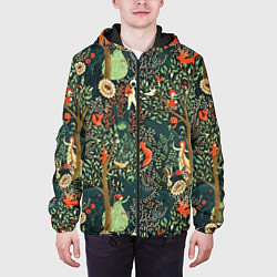 Куртка с капюшоном мужская Abstraction Pattern, цвет: 3D-черный — фото 2