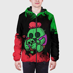 Куртка с капюшоном мужская Brawl stars SPIKE, цвет: 3D-черный — фото 2