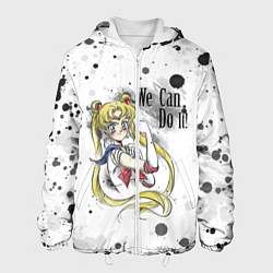 Куртка с капюшоном мужская Sailor Moon We can do it!, цвет: 3D-белый