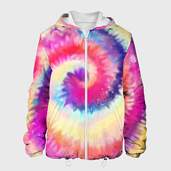 Куртка с капюшоном мужская Tie Dye vortex, цвет: 3D-белый
