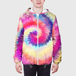 Куртка с капюшоном мужская Tie Dye vortex, цвет: 3D-белый — фото 2