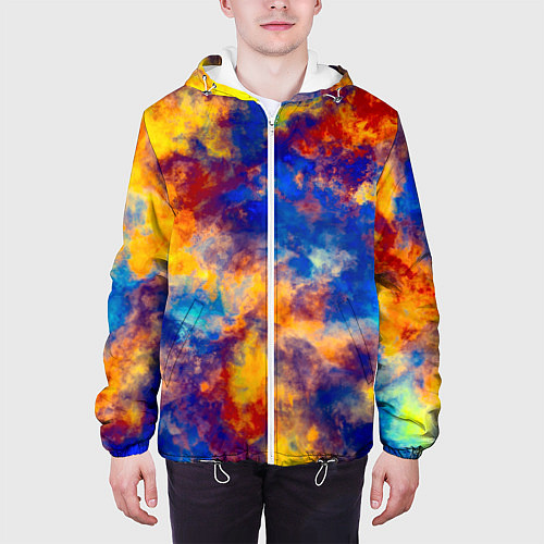 Мужская куртка Огненно-синий полутон / 3D-Белый – фото 3