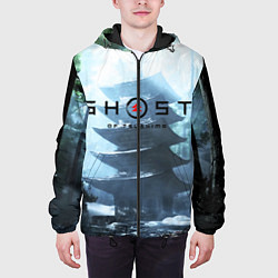Куртка с капюшоном мужская Ghost of Tsushimа, цвет: 3D-черный — фото 2