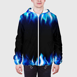 Куртка с капюшоном мужская Синий Огонь, цвет: 3D-белый — фото 2