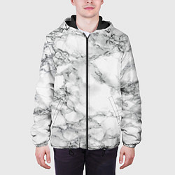 Куртка с капюшоном мужская Мрамор, цвет: 3D-черный — фото 2