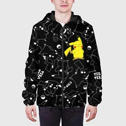 Куртка с капюшоном мужская ПИКАЧУ, цвет: 3D-черный — фото 2