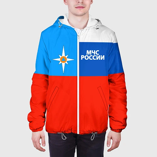 Мужская куртка Флаг МЧС России / 3D-Белый – фото 3