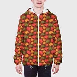 Куртка с капюшоном мужская Maple leaves, цвет: 3D-белый — фото 2
