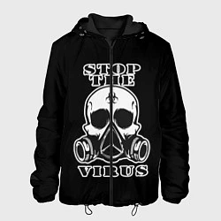 Куртка с капюшоном мужская Stop The Virus, цвет: 3D-черный