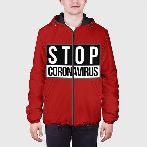 Мужская куртка Stop Coronavirus / 3D-Черный – фото 3