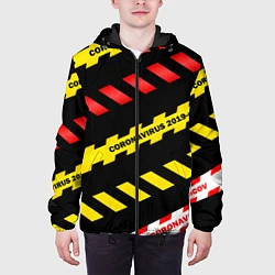 Куртка с капюшоном мужская 2019-nCoV Коронавирус, цвет: 3D-черный — фото 2