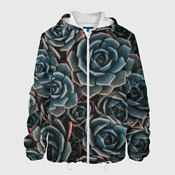 Куртка с капюшоном мужская Цветы Розы, цвет: 3D-белый