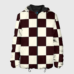 Куртка с капюшоном мужская Шахматка, цвет: 3D-черный